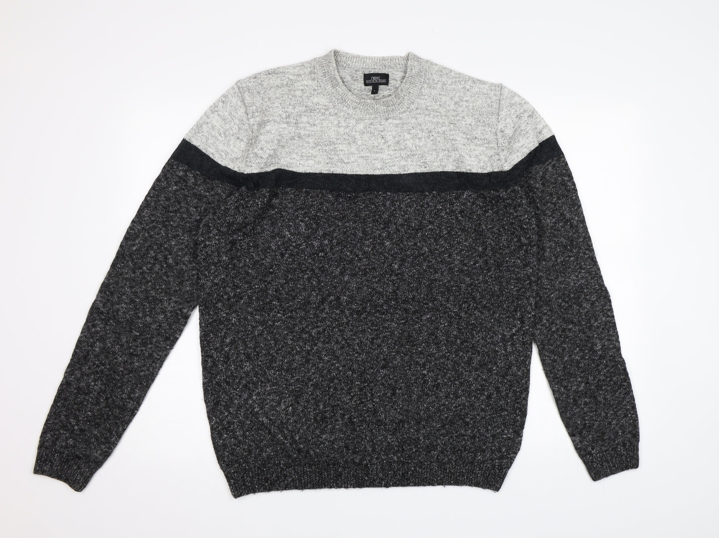 NEXT Mens Grey  Knit Pullover Jumper Size L