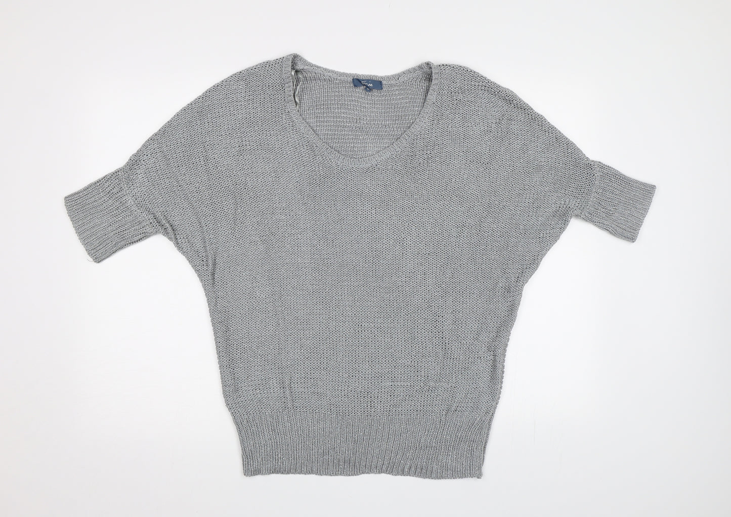 EVIE Womens Silver  Knit Pullover Jumper Size M