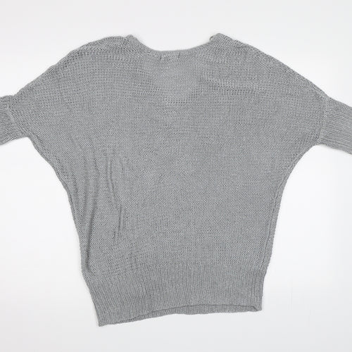 EVIE Womens Silver  Knit Pullover Jumper Size M
