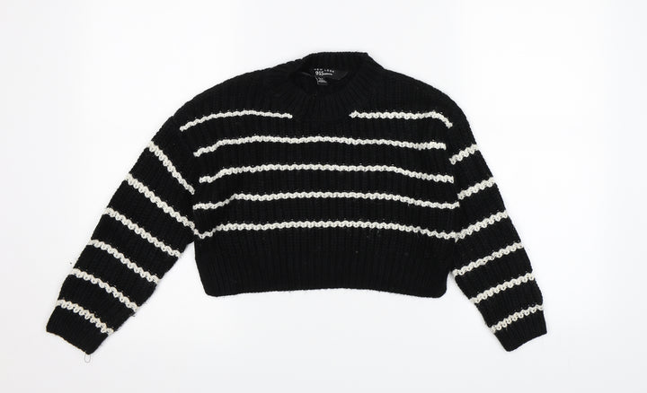 New Look Girls Beige Striped Knit Pullover Jumper Size 9 Years
