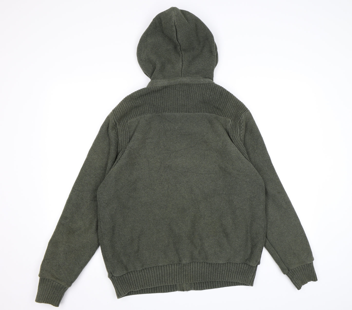 Rocha John Rocha Mens Green  Knit Full Zip Hoodie Size L