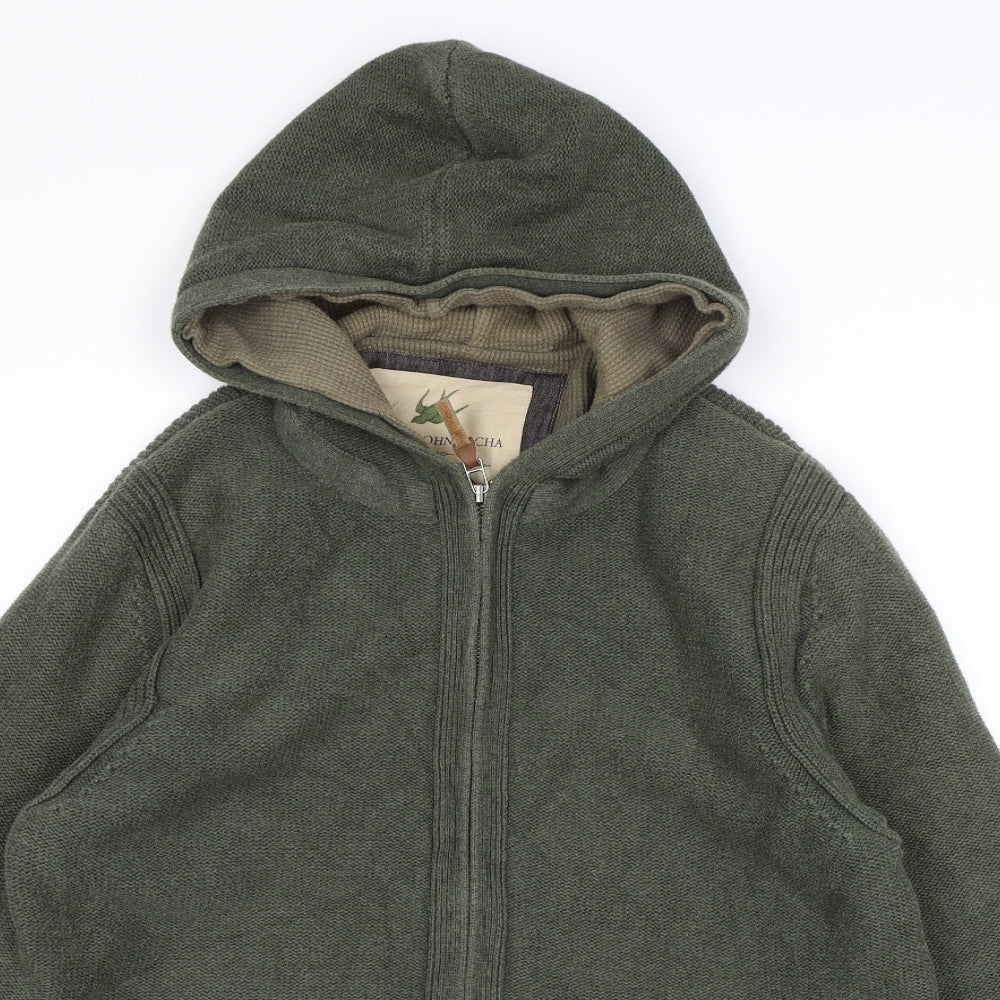 Rocha John Rocha Mens Green  Knit Full Zip Hoodie Size L