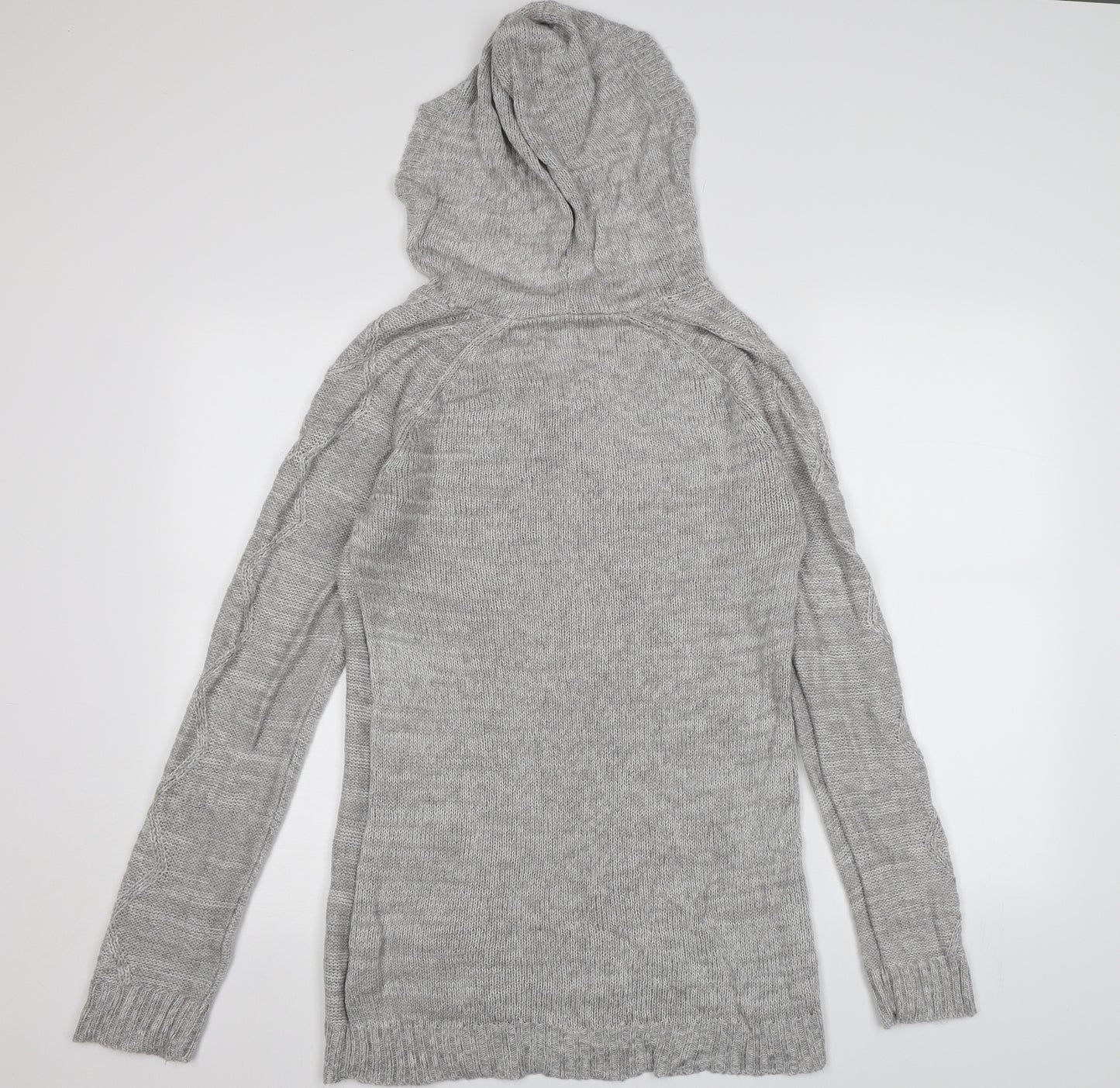 Select Womens Grey  Knit Pullover Hoodie Size 16