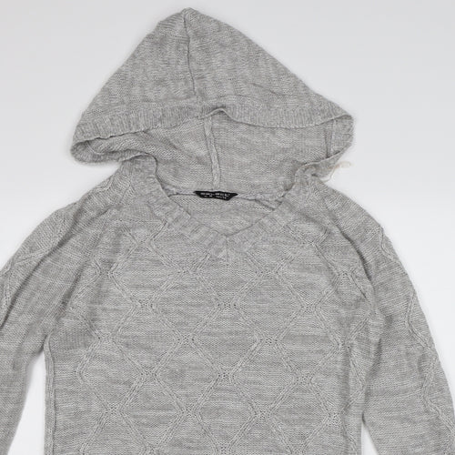 Select Womens Grey  Knit Pullover Hoodie Size 16