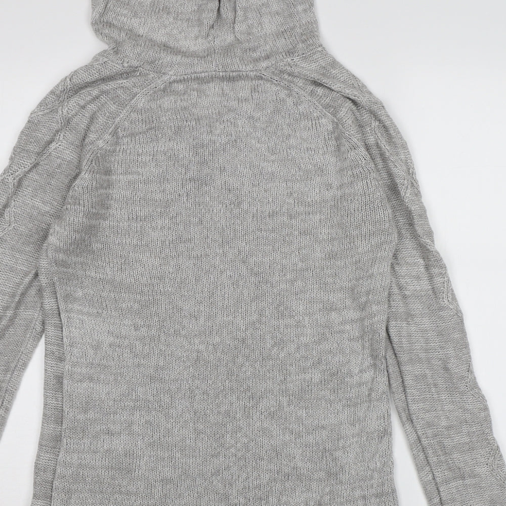 Select Womens Grey  Knit Pullover Hoodie Size 16
