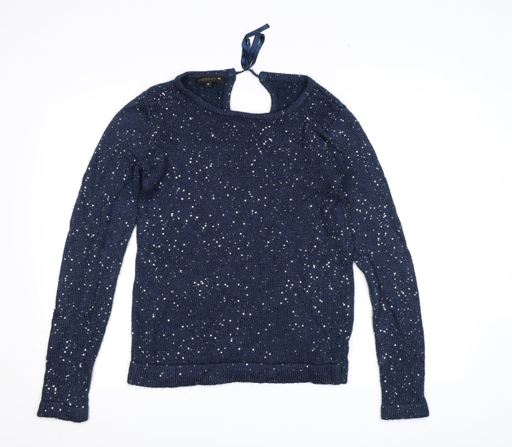 Monton Womens Blue Knit Pullover Jumper Size M