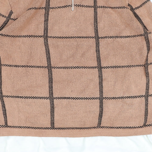 Atmosphere Womens Pink Check Knit Pullover Jumper Size 14