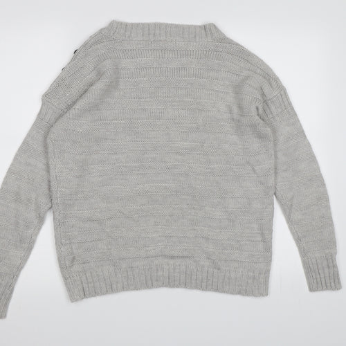 NEXT Womens Grey  Knit Pullover Jumper Size S