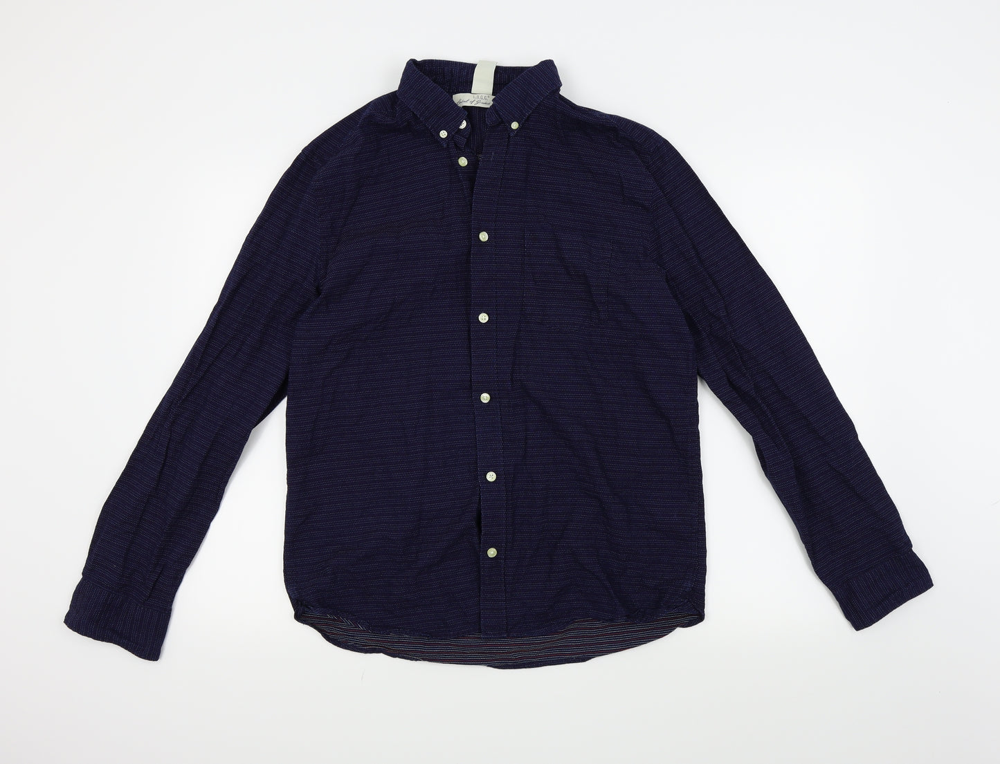 H&M Mens Blue    Button-Up Size M  - Front Pocket