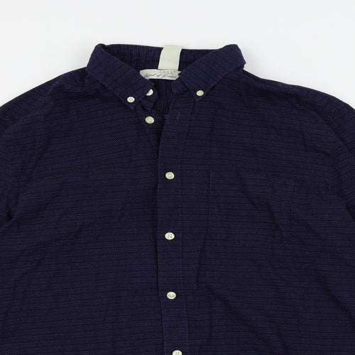 H&M Mens Blue    Button-Up Size M  - Front Pocket