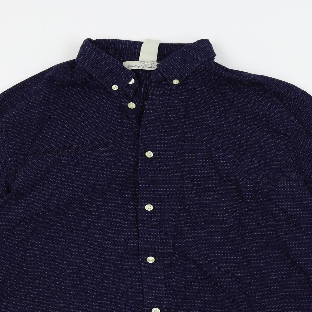 H&M Mens Blue    Button-Up Size M  - Front Pocket