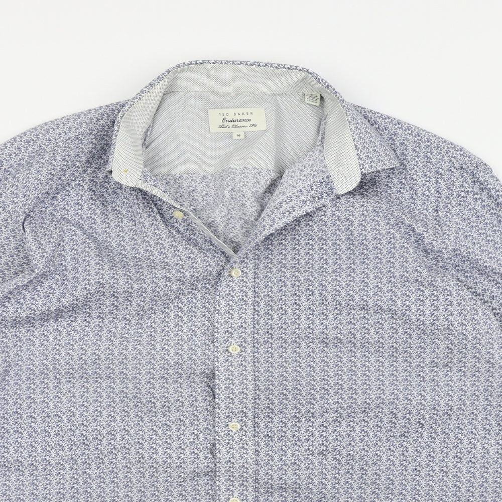 Ted Baker Mens Blue    Button-Up Size 16