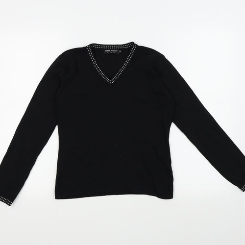 Debbie Morgan Womens Black   Pullover Jumper Size S