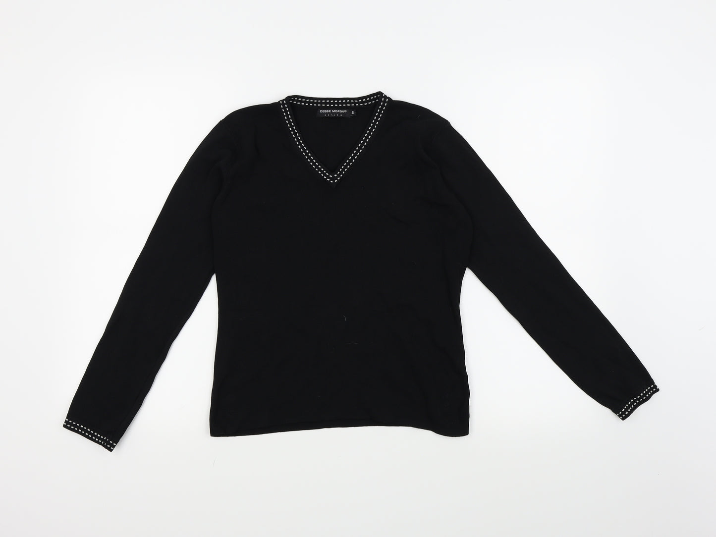 Debbie Morgan Womens Black   Pullover Jumper Size S