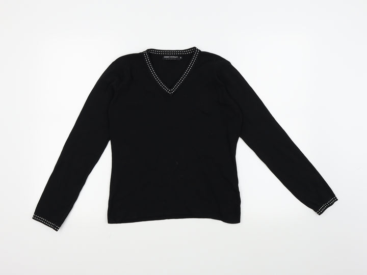 Debbie Morgan Womens Black Pullover Jumper Size S
