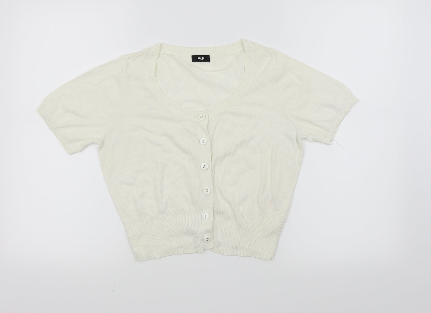 F&F Womens White   Cardigan Jumper Size 12