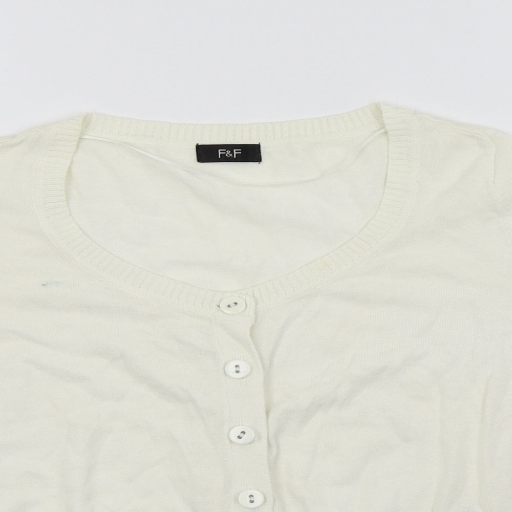 F&F Womens White   Cardigan Jumper Size 12