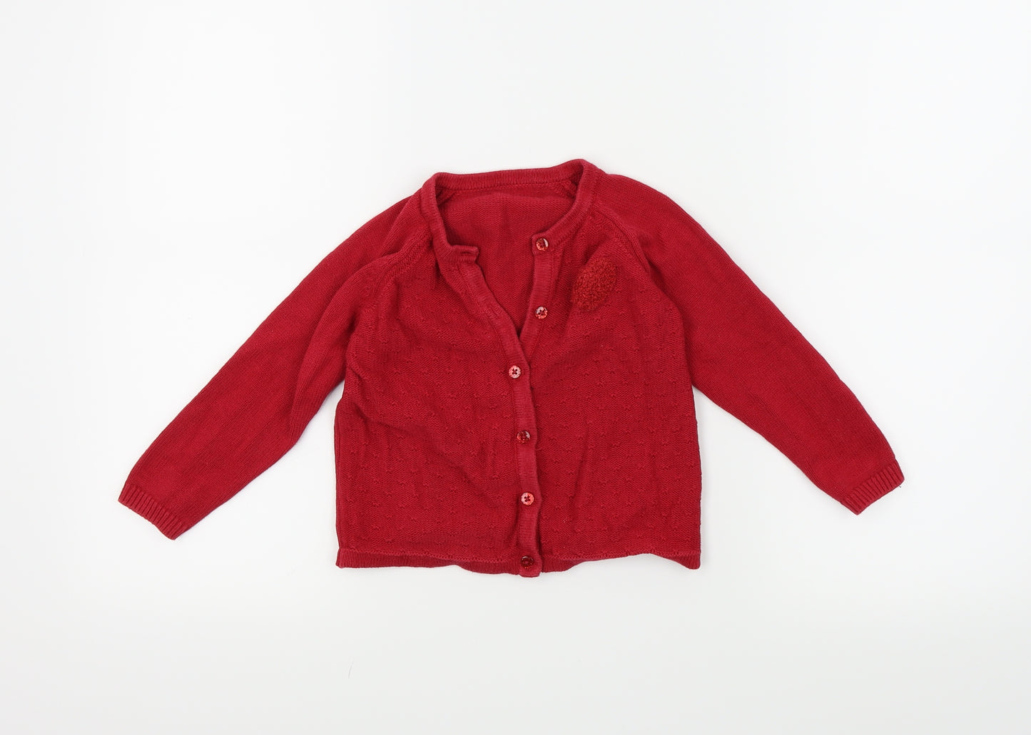 Nutmeg Girls Red   Cardigan Jumper Size 4-5 Years