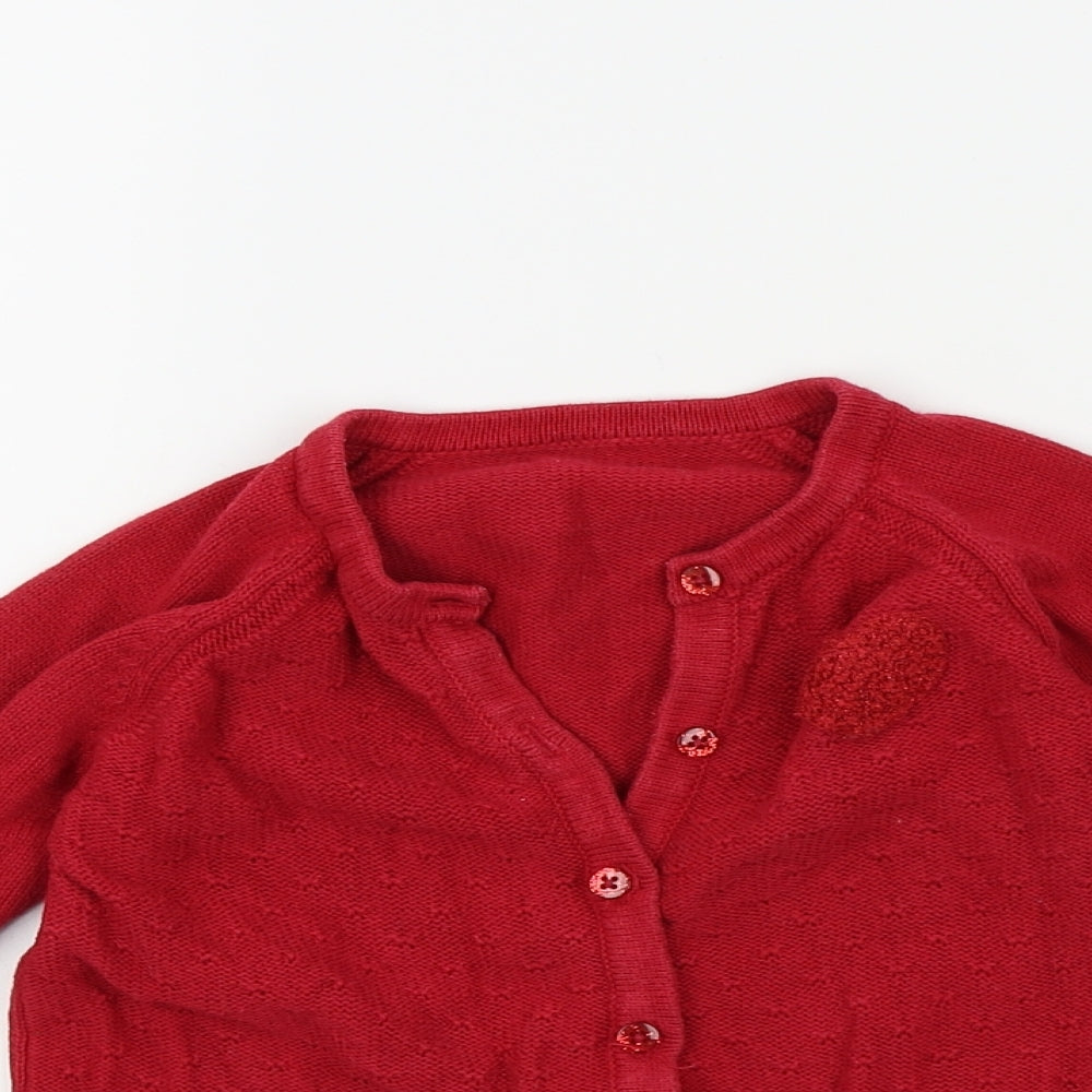 Nutmeg Girls Red   Cardigan Jumper Size 4-5 Years