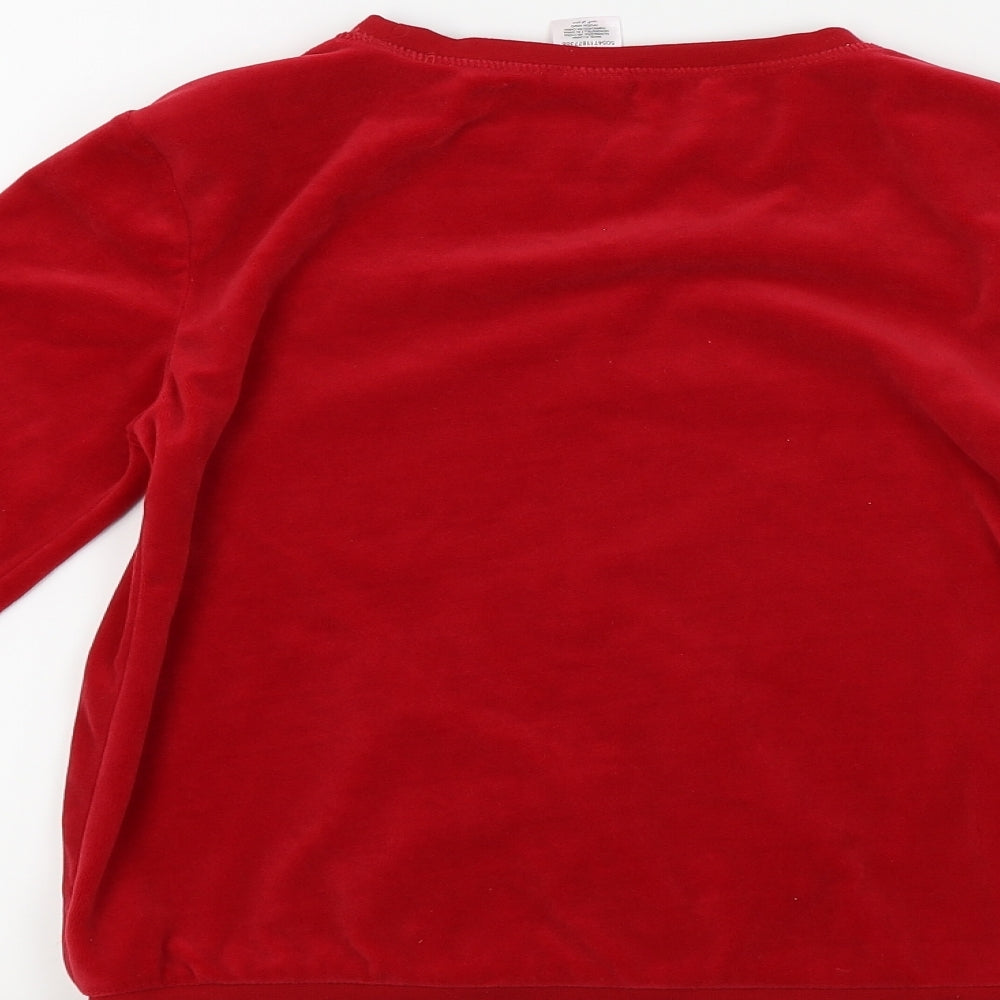 Peacocks Girls Red Solid  Top Pyjama Top Size 10-11 Years  - Christmas Penguin