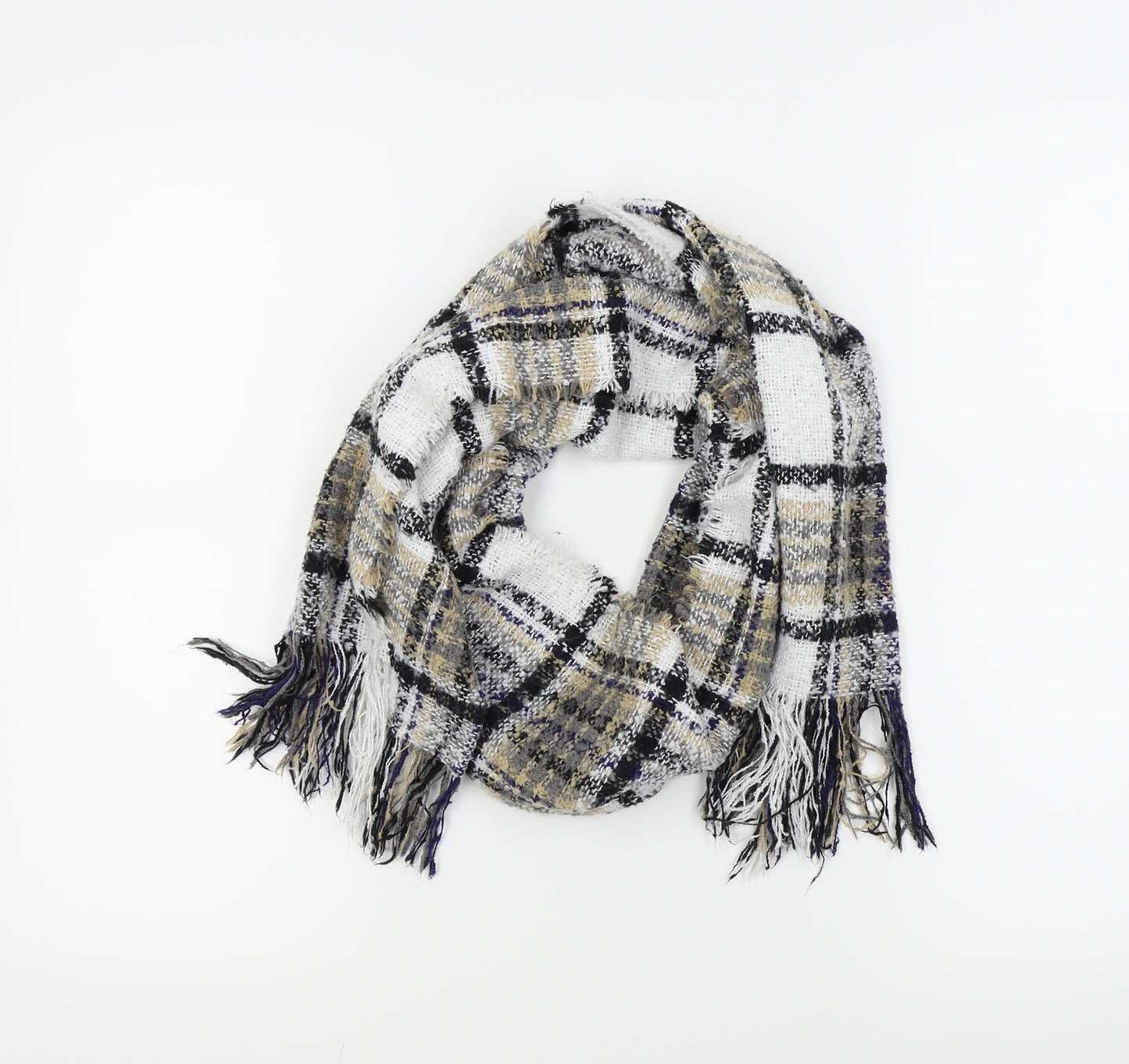 Preworn Womens White Check   Scarf
