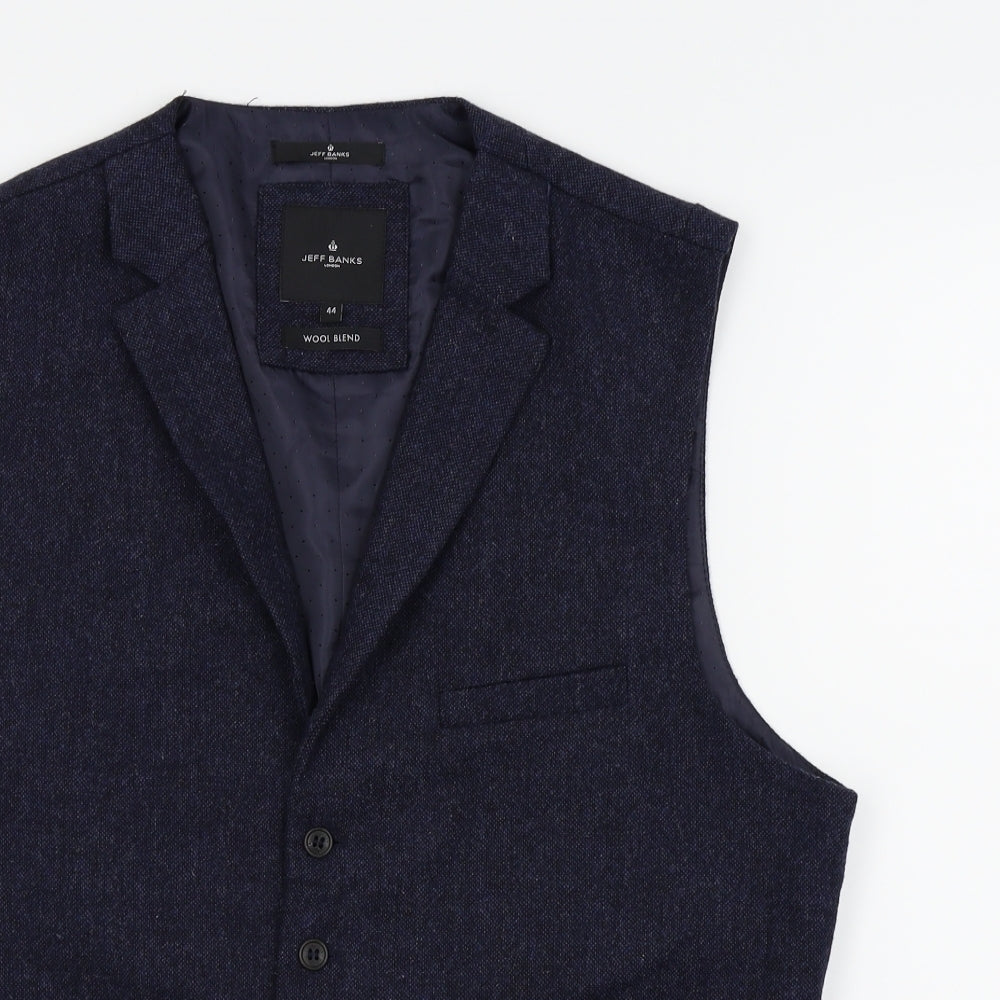 Jeff Banks Mens Blue   Jacket Waistcoat Size 44