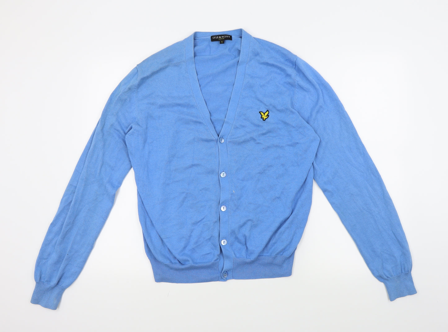 Lyle & Scott Mens Blue   Cardigan Jumper Size L