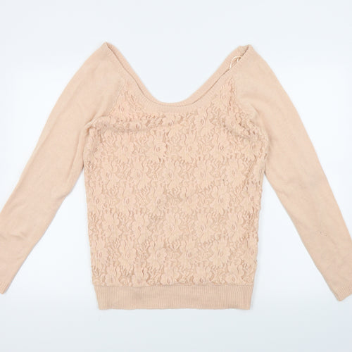 New Look Womens Pink Floral  Pullover Jumper Size 16