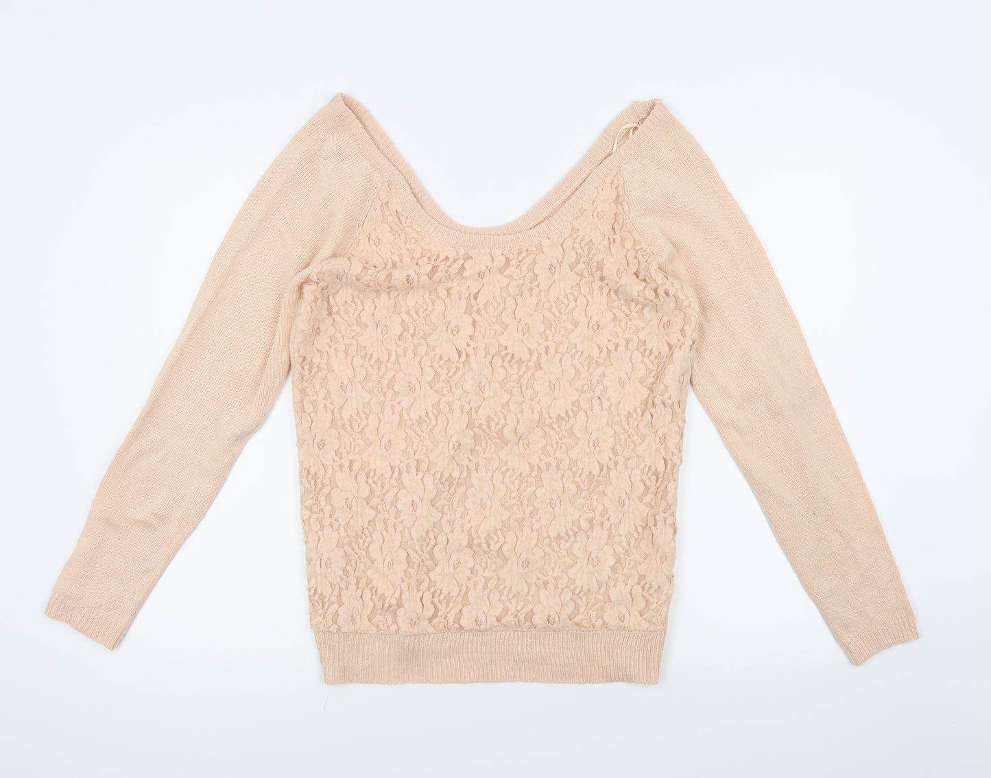 New Look Womens Pink Floral  Pullover Jumper Size 16