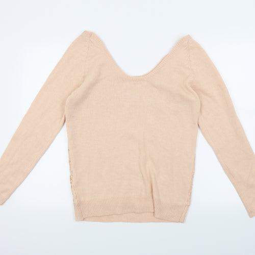 New Look Womens Pink Floral  Pullover Jumper Size 16