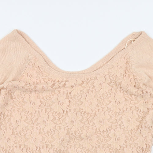 New Look Womens Pink Floral  Pullover Jumper Size 16