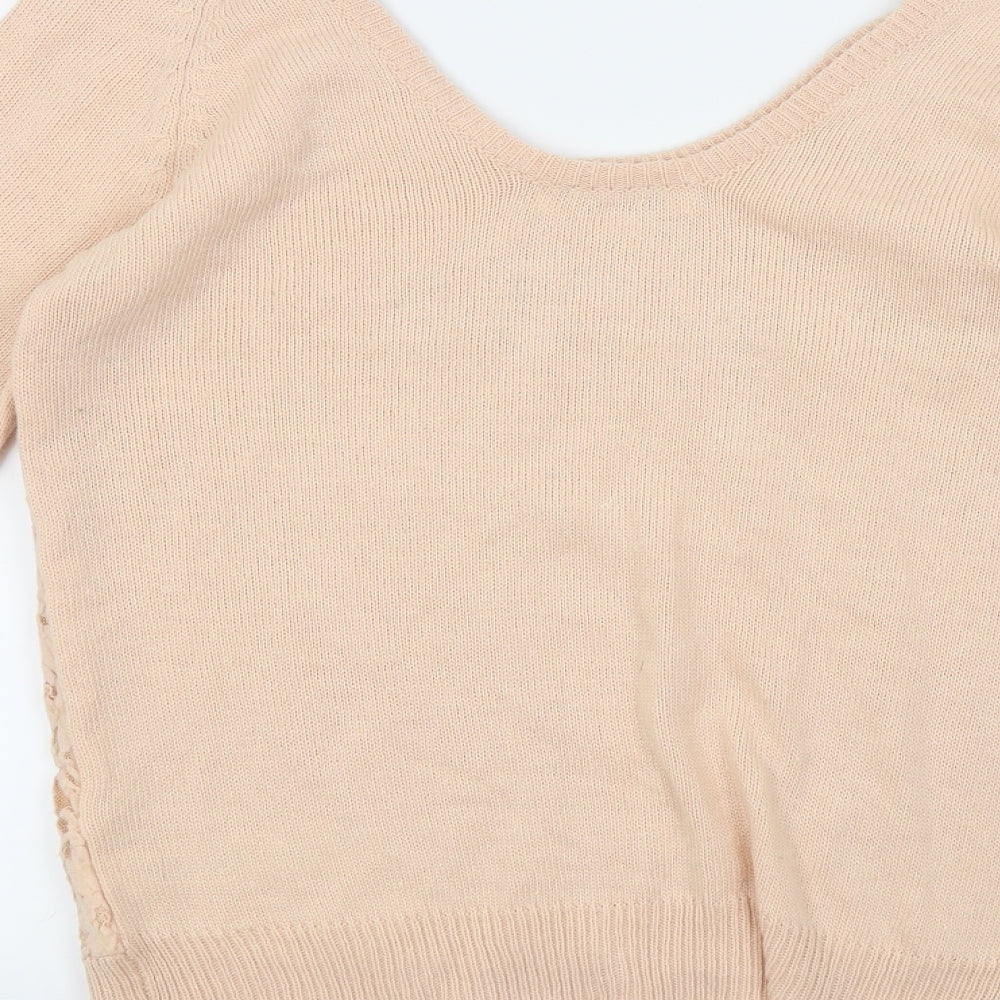 New Look Womens Pink Floral  Pullover Jumper Size 16