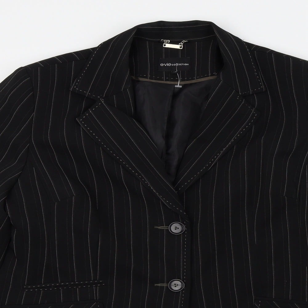 E-vie Womens Black   Jacket Suit Jacket Size 14