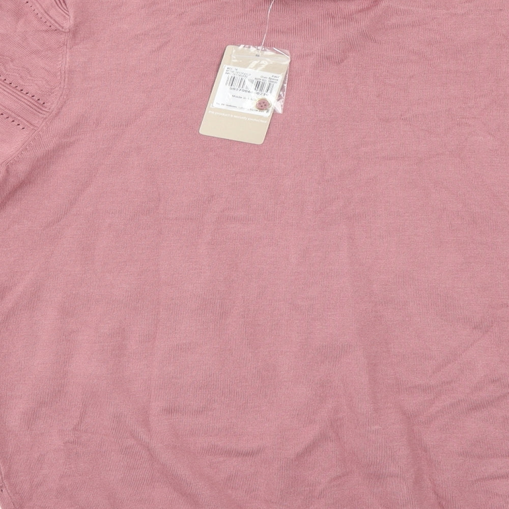 TU Womens Pink Striped  Cardigan Jumper Size 14