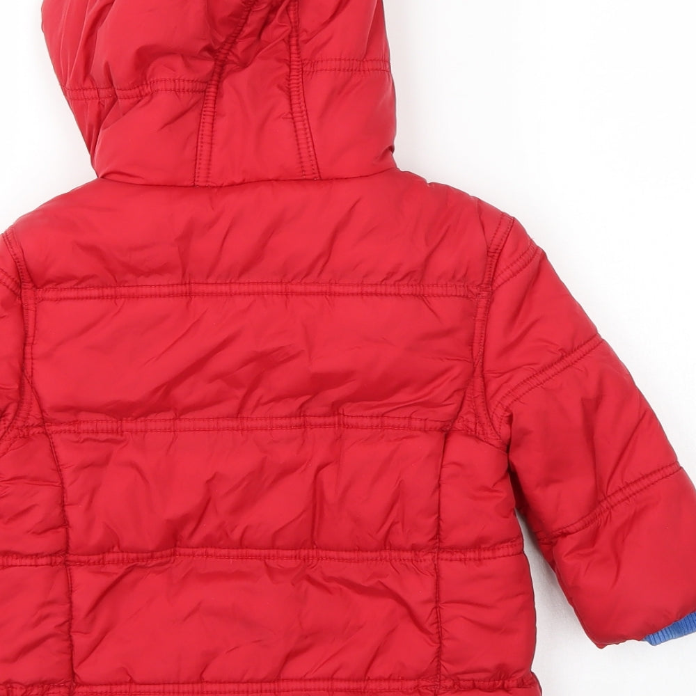 JoJo Maman Bébé Boys Red   Puffer Jacket Coat Size 18-24 Months