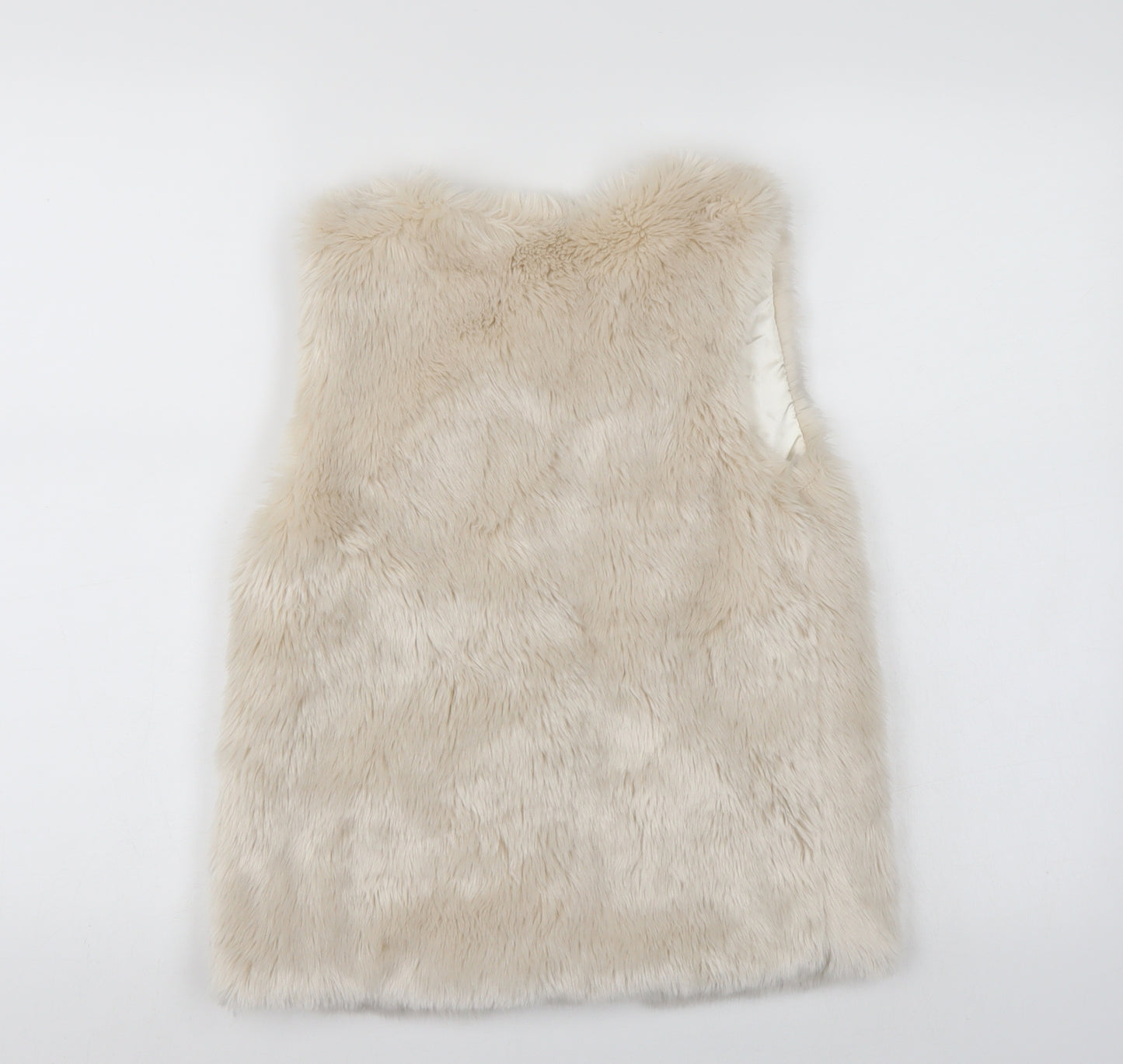 YD Girls White   Gilet Jacket Size 8-9 Years  - Faux fur look