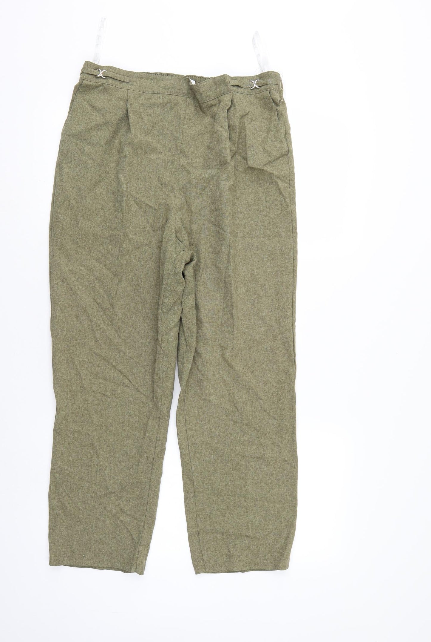 petite Womens Green   Cropped Trousers  L24 in
