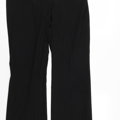 Marks and Spencer Womens Black Striped  Trousers  Size 14 L28 in