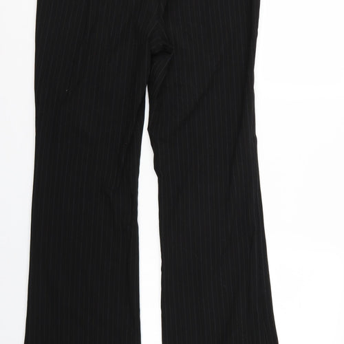 Marks and Spencer Womens Black Striped  Trousers  Size 14 L28 in