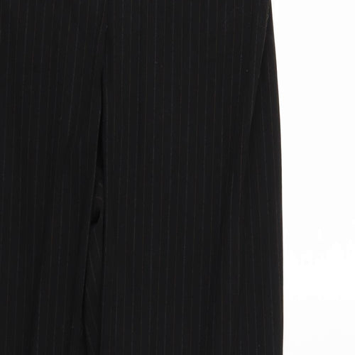 Marks and Spencer Womens Black Striped  Trousers  Size 14 L28 in