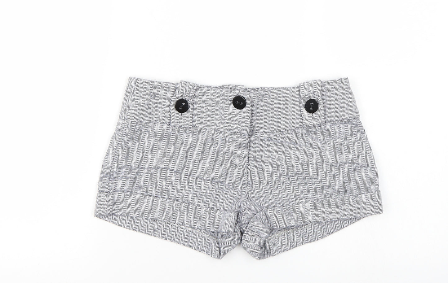 Bay Womens Grey Striped  Hot Pants Shorts Size 8