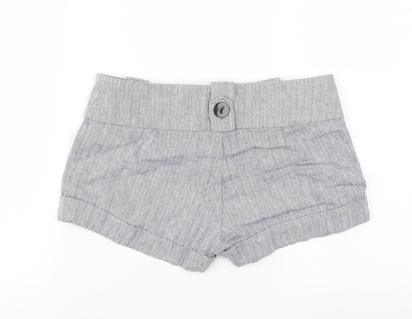 Bay Womens Grey Striped  Hot Pants Shorts Size 8