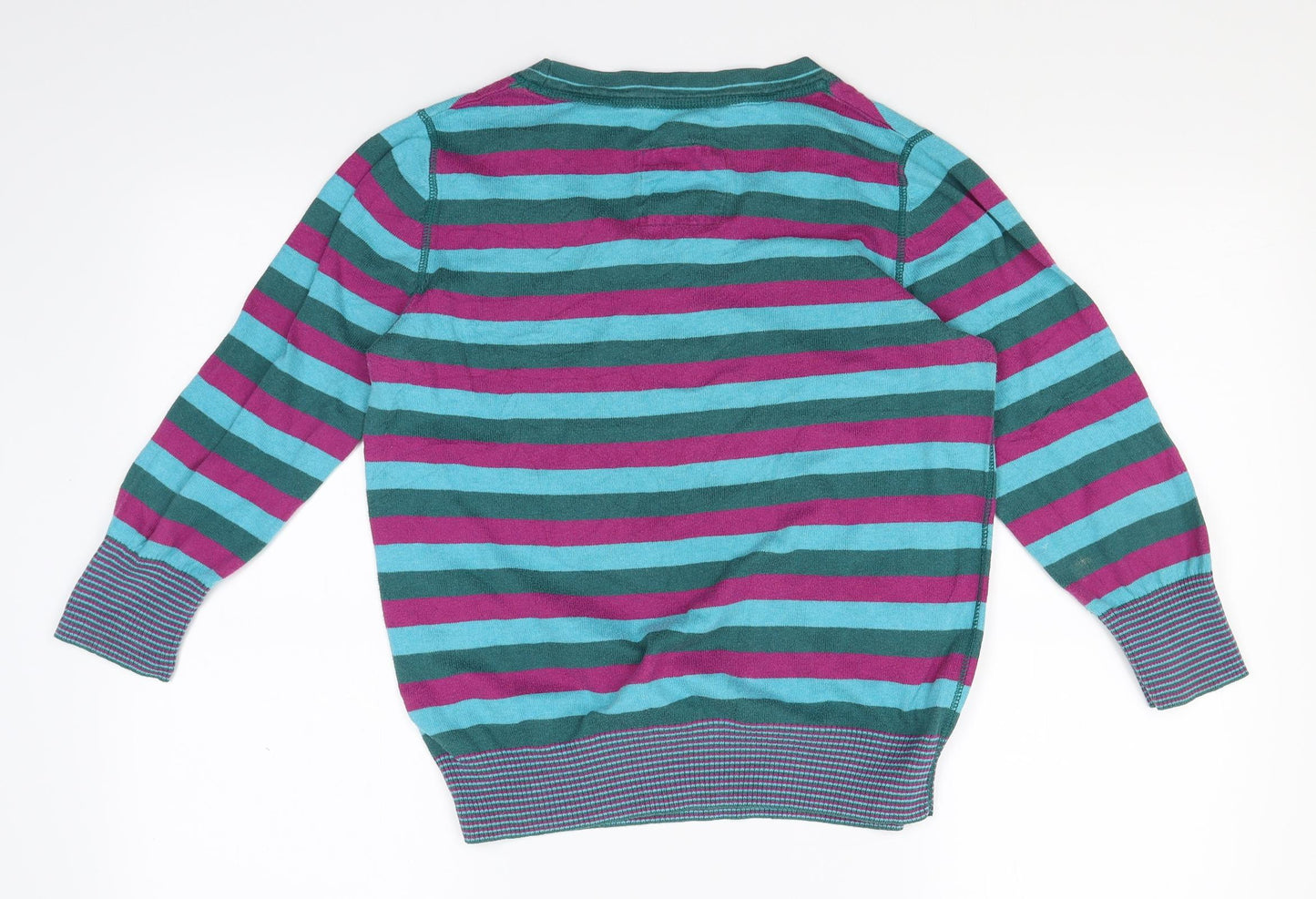 MANTARAY PRODUCTS Womens Blue Striped Knit Pullover Jumper Size 14