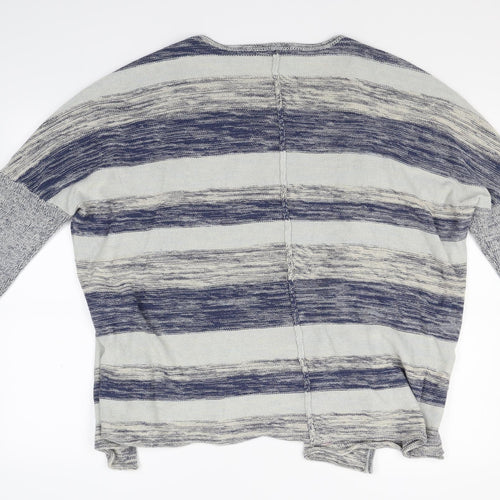 EDC Womens Blue Striped Knit Cardigan Jumper Size L
