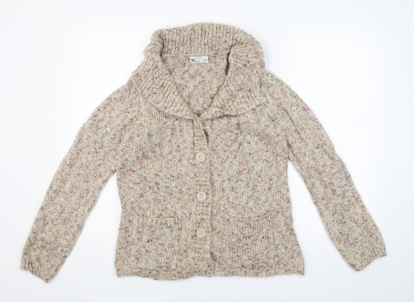 BHS Womens Beige  Knit Cardigan Jumper Size 14  - Button up