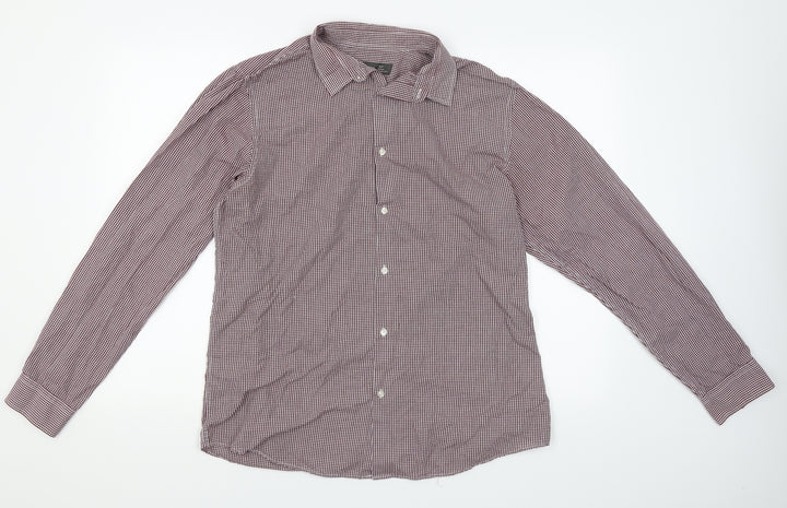 Primark Mens Red Check   Button-Up Size 16.5  - Gingham
