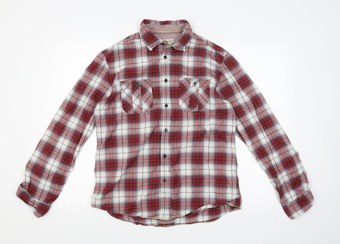 Burton Mens Red Plaid   Button-Up Size M