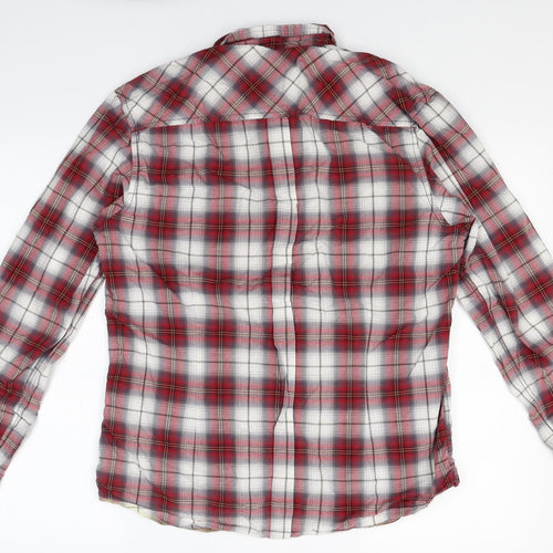 Burton Mens Red Plaid   Button-Up Size M