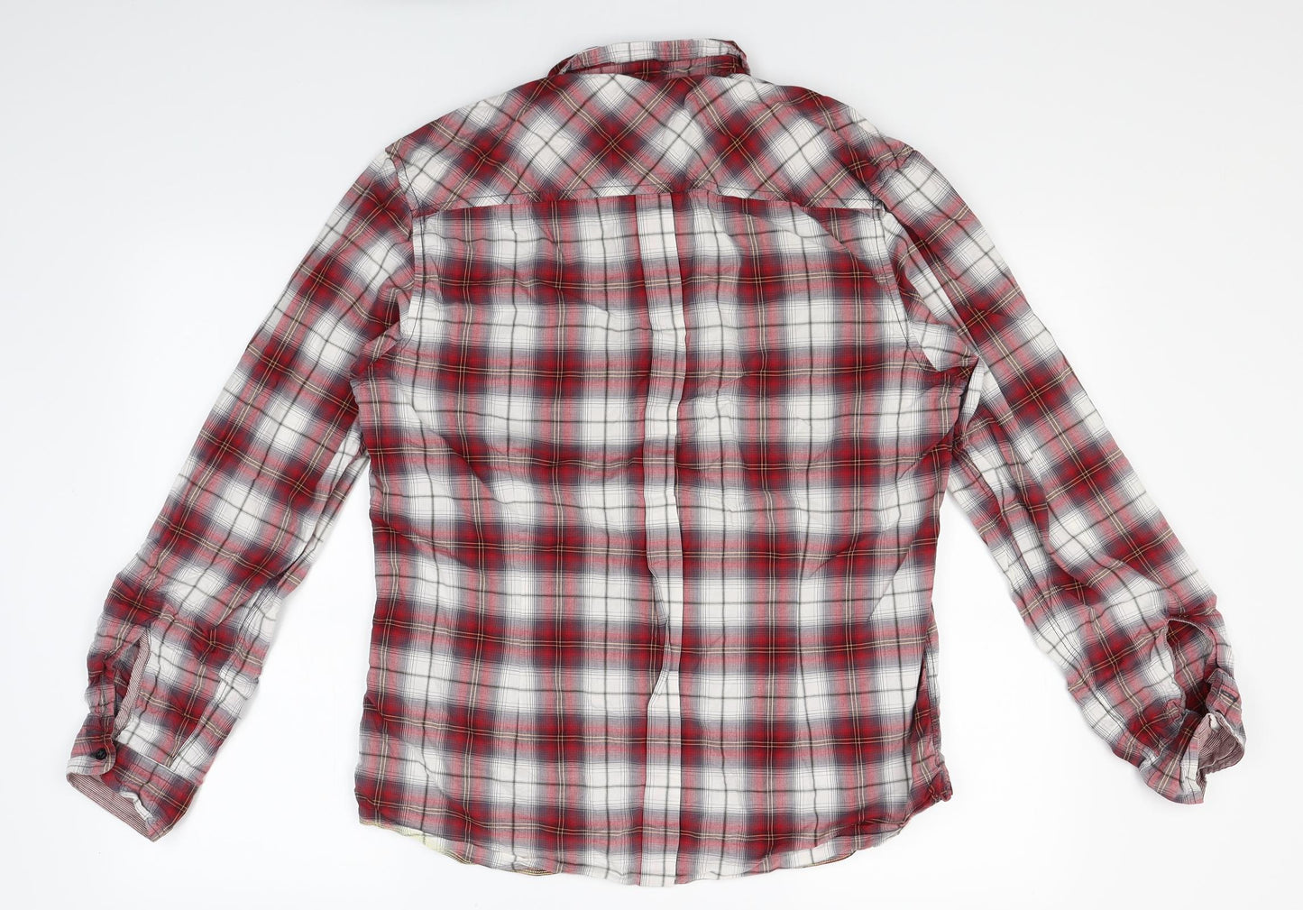 Burton Mens Red Plaid   Button-Up Size M