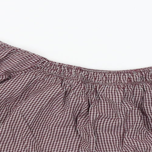 New Look Womens Red Check  Basic Blouse Size 6